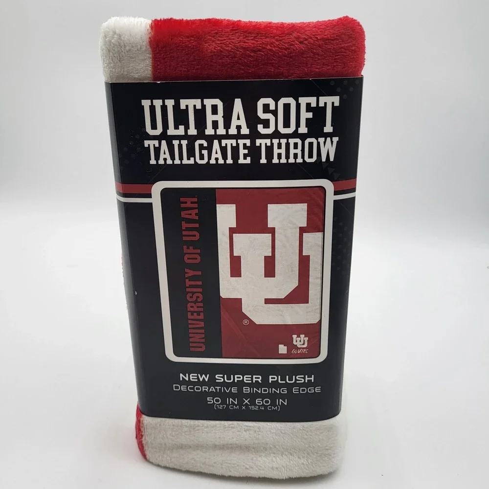 University of Utah Utes Ultra Soft Tailgate Throw Plush Blanket 50